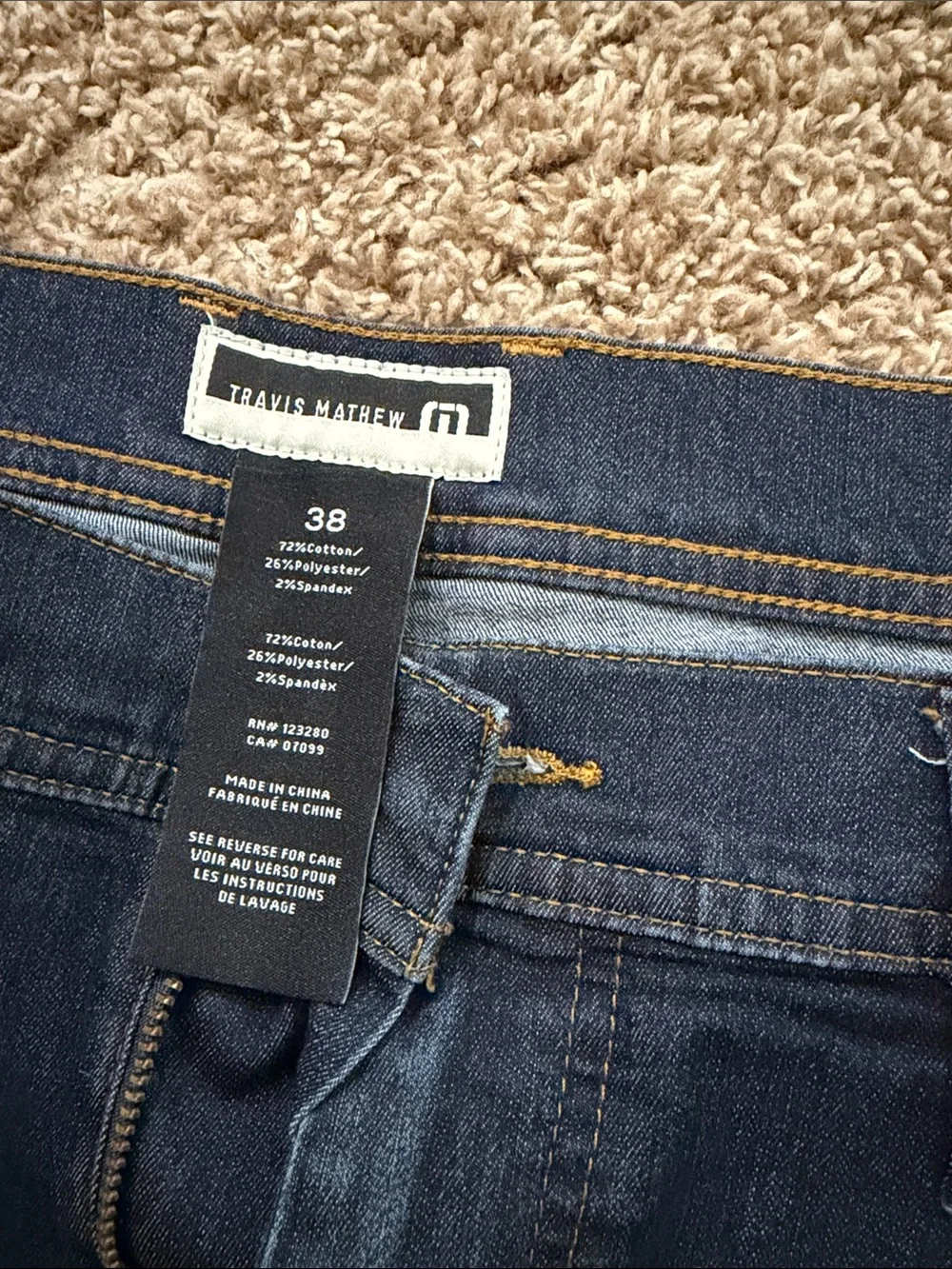 Travis Mathew Men's Relaxed Jeans - Dark Blue Wash